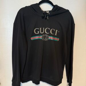 Gucci Black Hoodie with Logo Accent